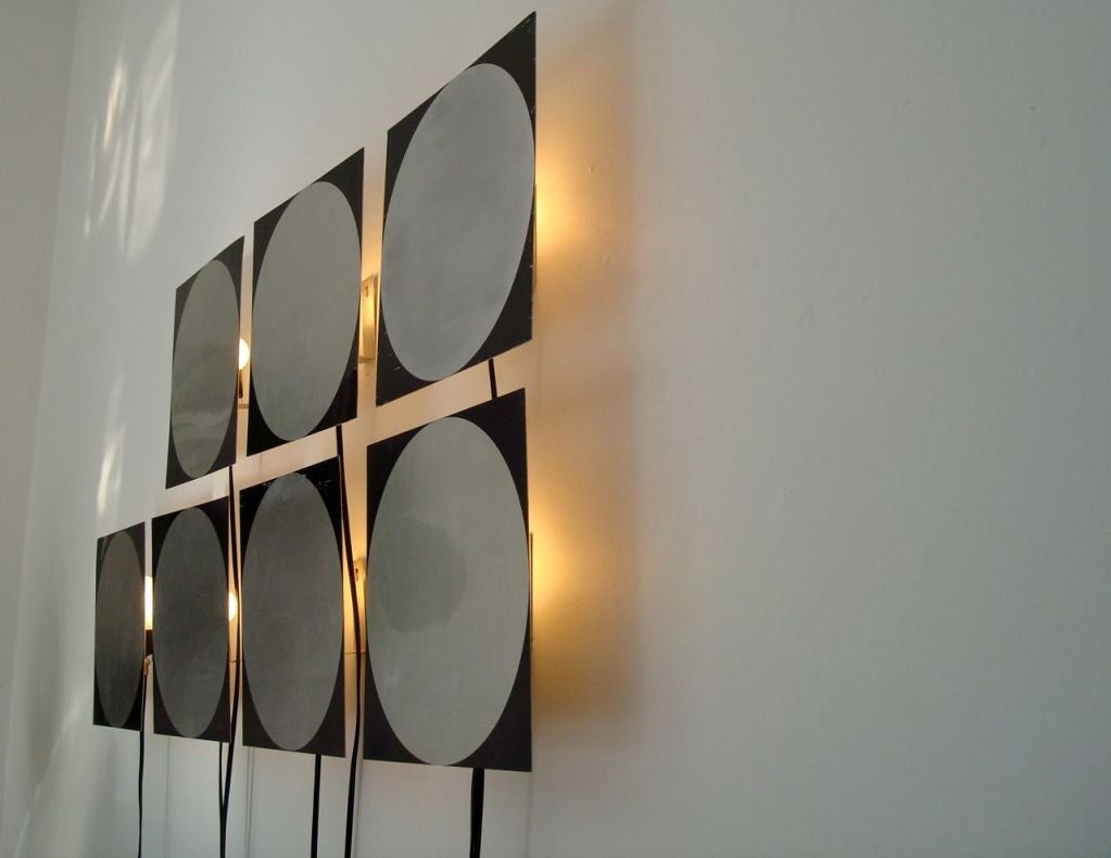 Mid-Century Modern Vasserley Motif Wall Light Sculptures by Architectural Design Pa