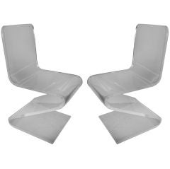 Vintage ONE PAIR LUCITE "Z" CHAIR