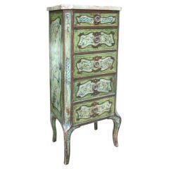 Continental Diminutive Painted Marble-Top Chest 7