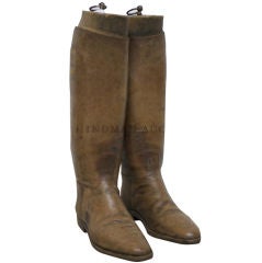 Antique Handsome Pair Of English Riding Boots With Stretchers, Maxwell