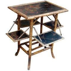 ENGLISH BAMBOO AND CHINOISERE SIDE TABLE.