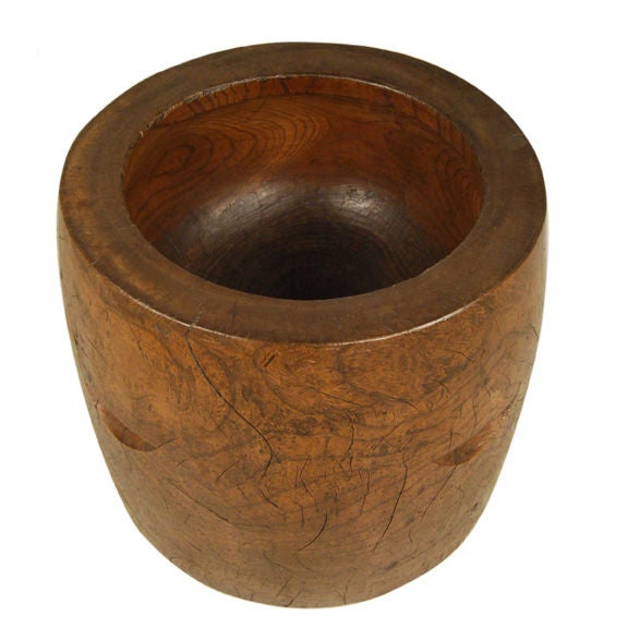 A 19th century Japanese keyaki (elm) wood mortar (usu) and pounder (kine) for pounding rice into mochi for New Year festivals.<br />
<br />
Pagoda Red Collection #:  GDD001<br />
<br />
<br />
Keywords:  Japan, Japanese