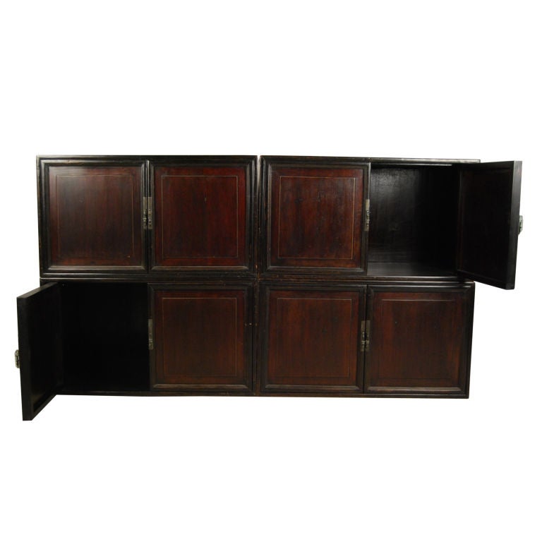 Set of Four Paneled Door Chests