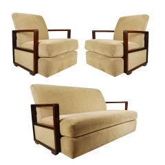 Chinese Deco Upholstered Suite