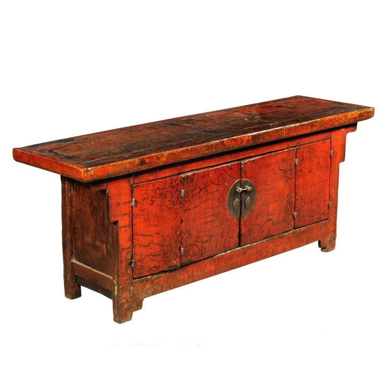 Low Red Lacquered Coffer