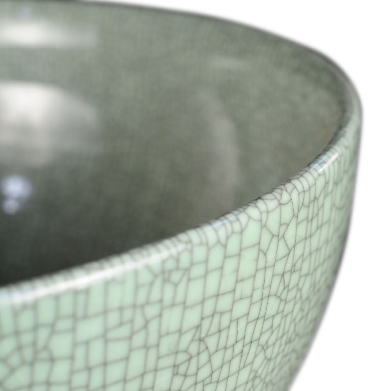 Chinese Monumental Crackle Glazed Celadon Bowl