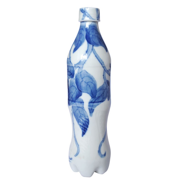 Set of Six Blue and White Cola Bottles 1