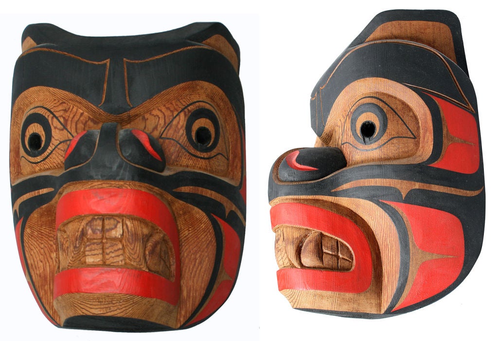 Carved Collection of  Northwest Coast Indian Masks