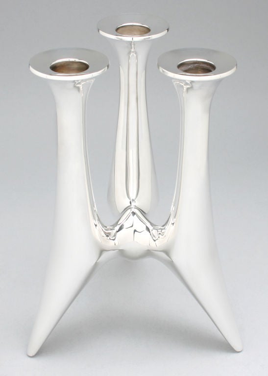 Hans Hansen Sterling Modernist Candelabra