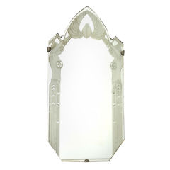 Art Deco Egyptian Revival Acid Etched Mirror