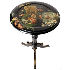 Flip Top Victorian  Decoupage Table