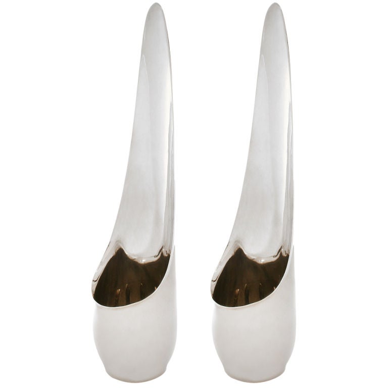 Modernist  Sterling Silver Candlesticks for Sanborns Mexico