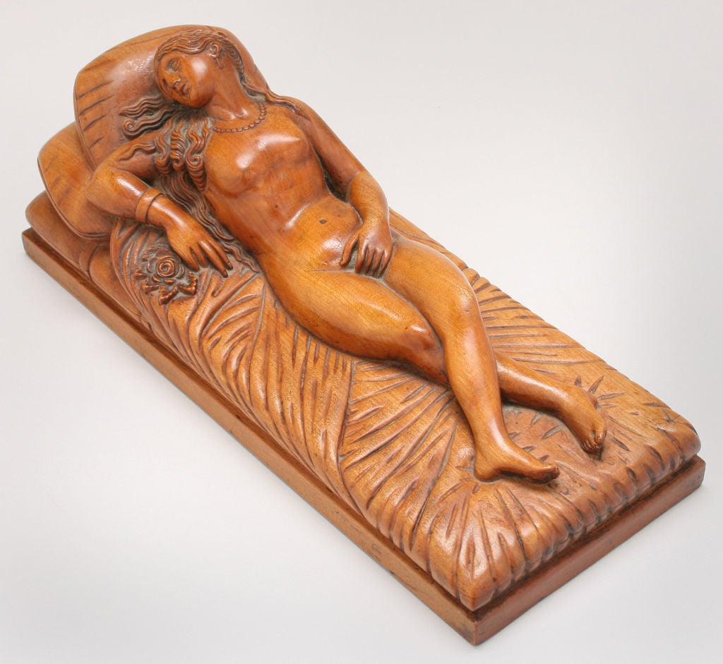 Odalisque 19th Century Carved Wood In Good Condition For Sale In Chicago, IL