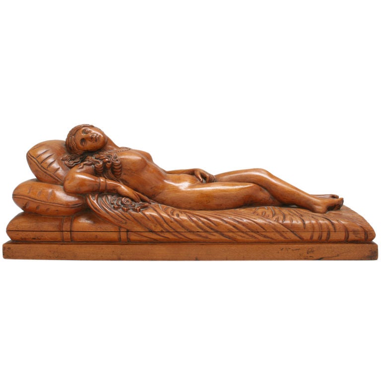 Odalisque 19th Century Carved Wood For Sale