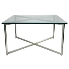 Modernist Glass and Aluminum Coffee Table