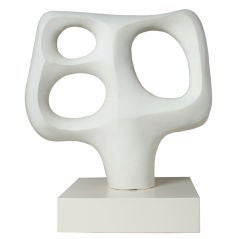 White Ceramic Sculpture "Wind" by Jerry Caplan