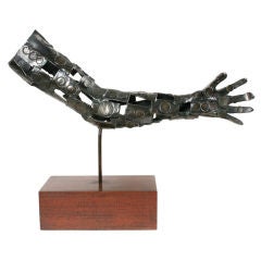 Modernist  Bronze Sculpture "Money Hand"