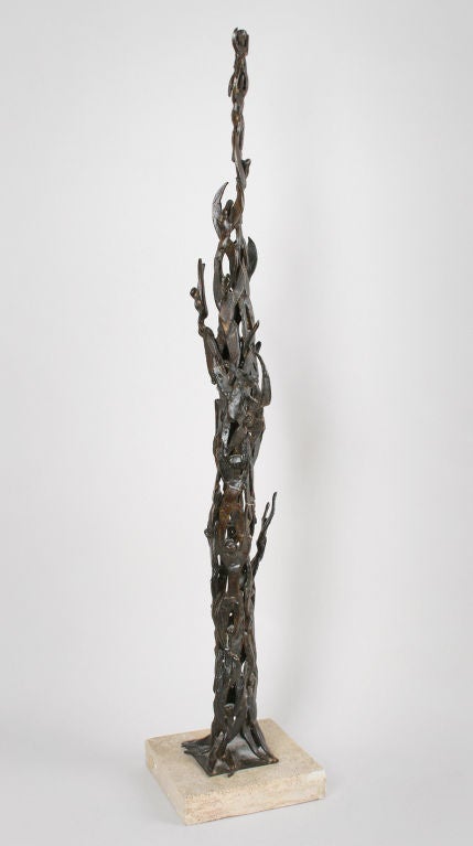 Bronze Sculpture of Winged Angels Ascending