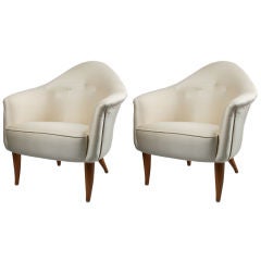 Pair of Upholstered Chairs by Kerstin Horlin - Holmquist