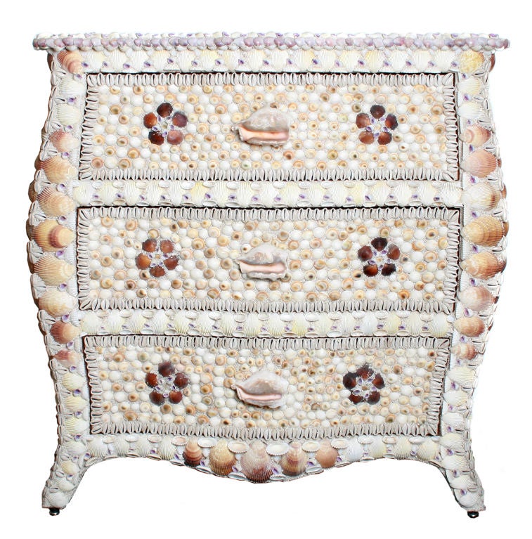Fabulous Pair of Shell Bombe Style Chests