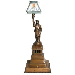 Statue of Liberty Lamp with Original Shade