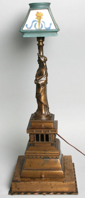 American Statue of Liberty Lamp with Original Shade