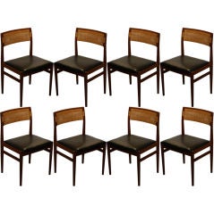 Set of 8 cane back chairs by H.W. Klein for Bramin