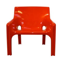 Pair of Vico Magistretti for Artemide fiberglass lounge chairs