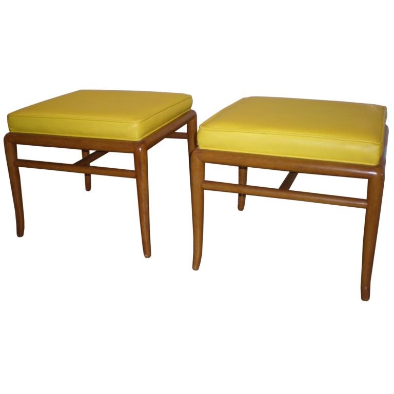 Pair of  sabre leg Stools by T. H. Robsjohn Gibbings