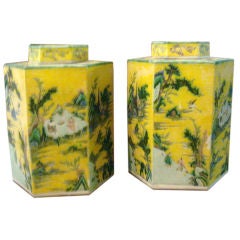 Pair of Octagon Tea Containers