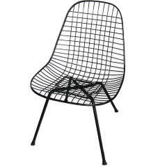 EARLY LOW LOUNGE X BASE WIRE SHELL CHAIR BY CHARLES EAMES