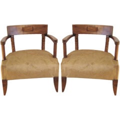 Pair of French 1930's Club Chairs