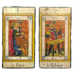 Antique Set of 18th c. TAROT CARD  TILES