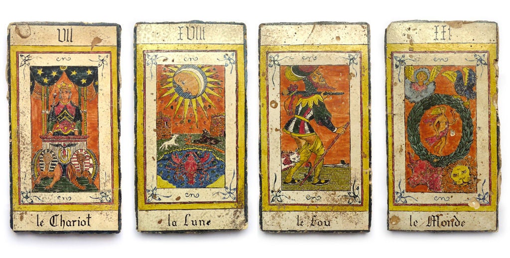 Set of 18th c. TAROT CARD  TILES