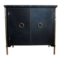 Jacques Adnet Hand-Stiched Leather Cabinet