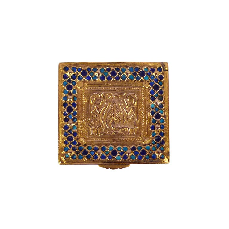 LINE VAUTRIN "Adam & Eve" enameled bronze box