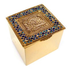 LINE VAUTRIN "Adam & Eve" enameled bronze box