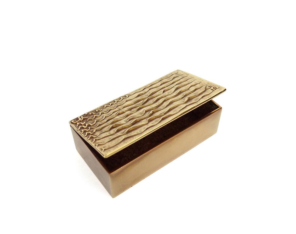 LINE VAUTRIN "Cherie" gilded bronze box
