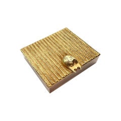 Vintage LINE VAUTRIN "The Accountant" gilded bronze box