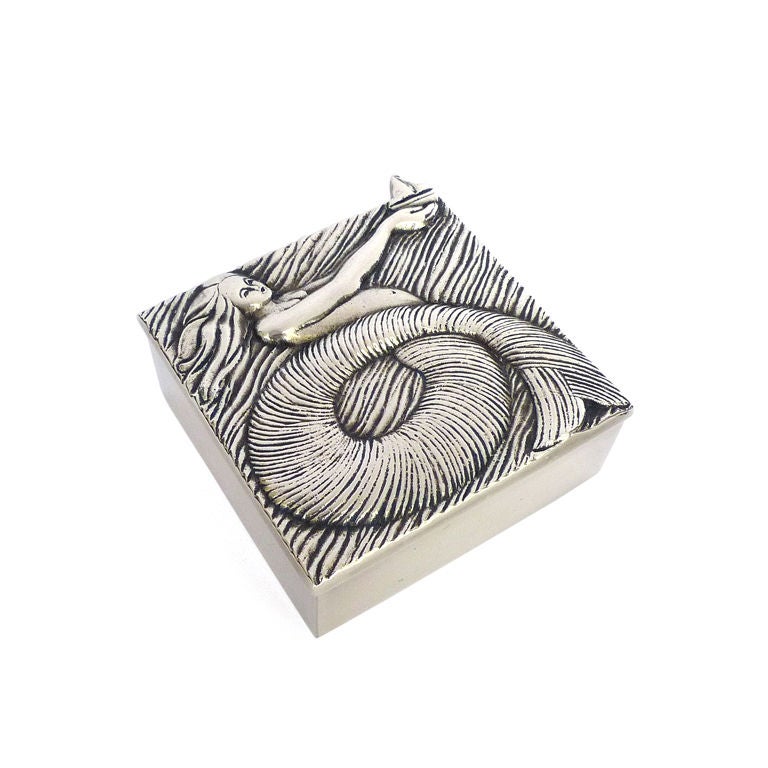 LINE VAUTRIN "Mermaid" silvered bronze box