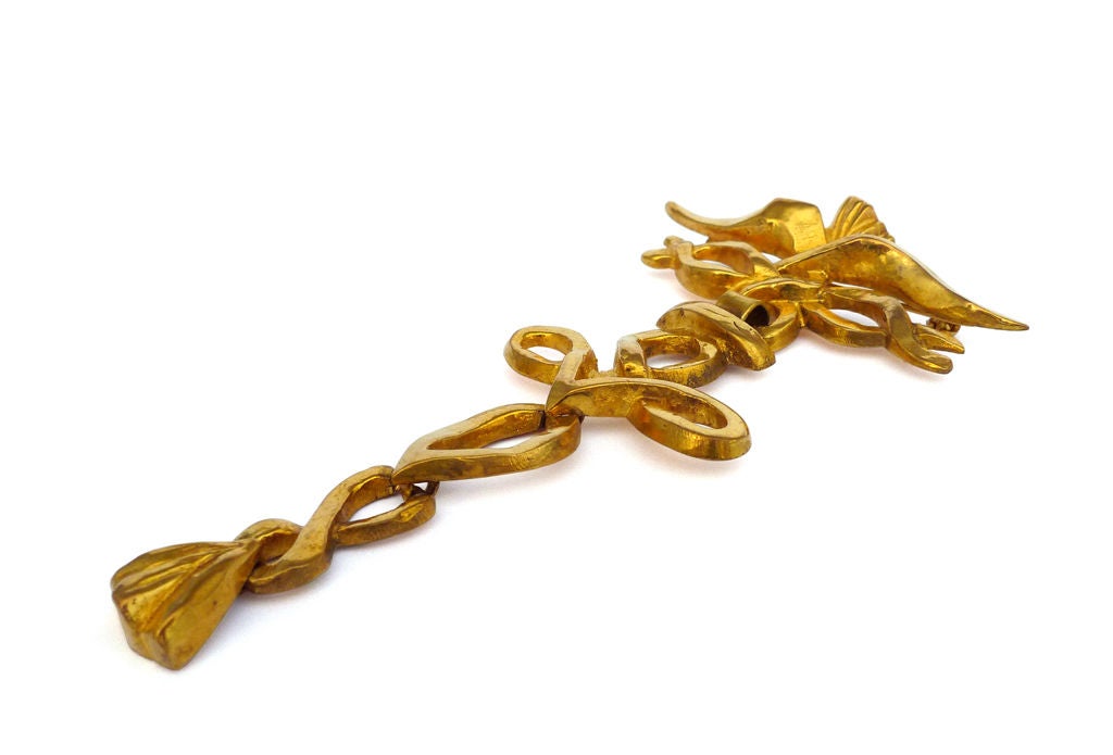 LINE VAUTRIN gilded bronze Brooch