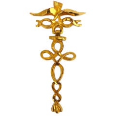 LINE VAUTRIN gilded bronze Brooch