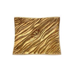 Vintage "LA MER" Rare LINE VAUTRIN gilt bronze tray