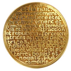 "Antagonism", a gilded bronze tray by LINE VAUTRIN