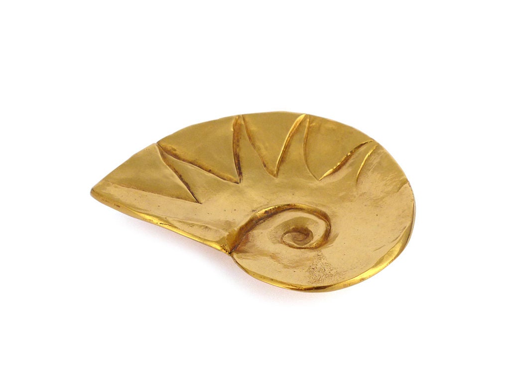 "NAUTILUS" gilded bronze tray by LINE VAUTRIN
