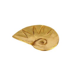 "NAUTILUS" gilded bronze tray by LINE VAUTRIN