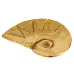 "NAUTILUS" gilded bronze tray by LINE VAUTRIN