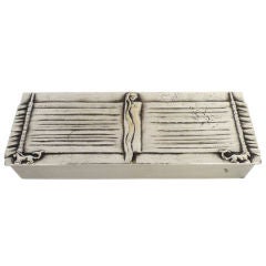LINE VAUTRIN "The Lady And The Unicorn" silvered bronze box