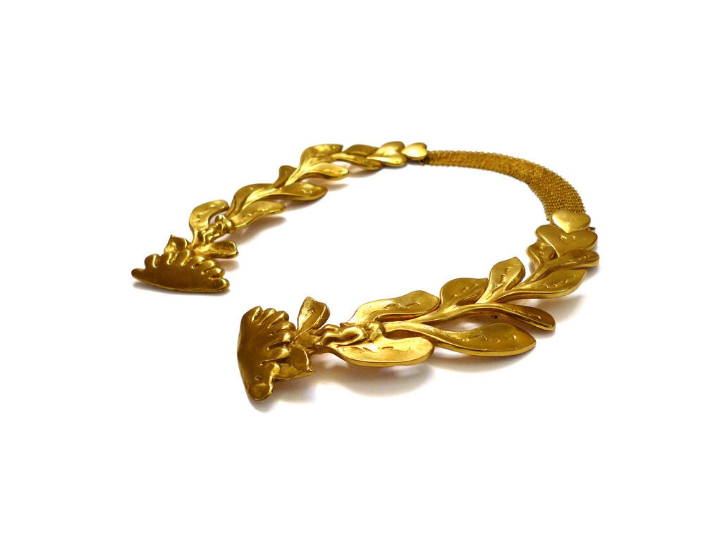 Rare LINE VVAUTRIN gilded bronze necklace