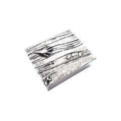 LINE VAUTRIN "The Hand With Fish" silvered bronze box